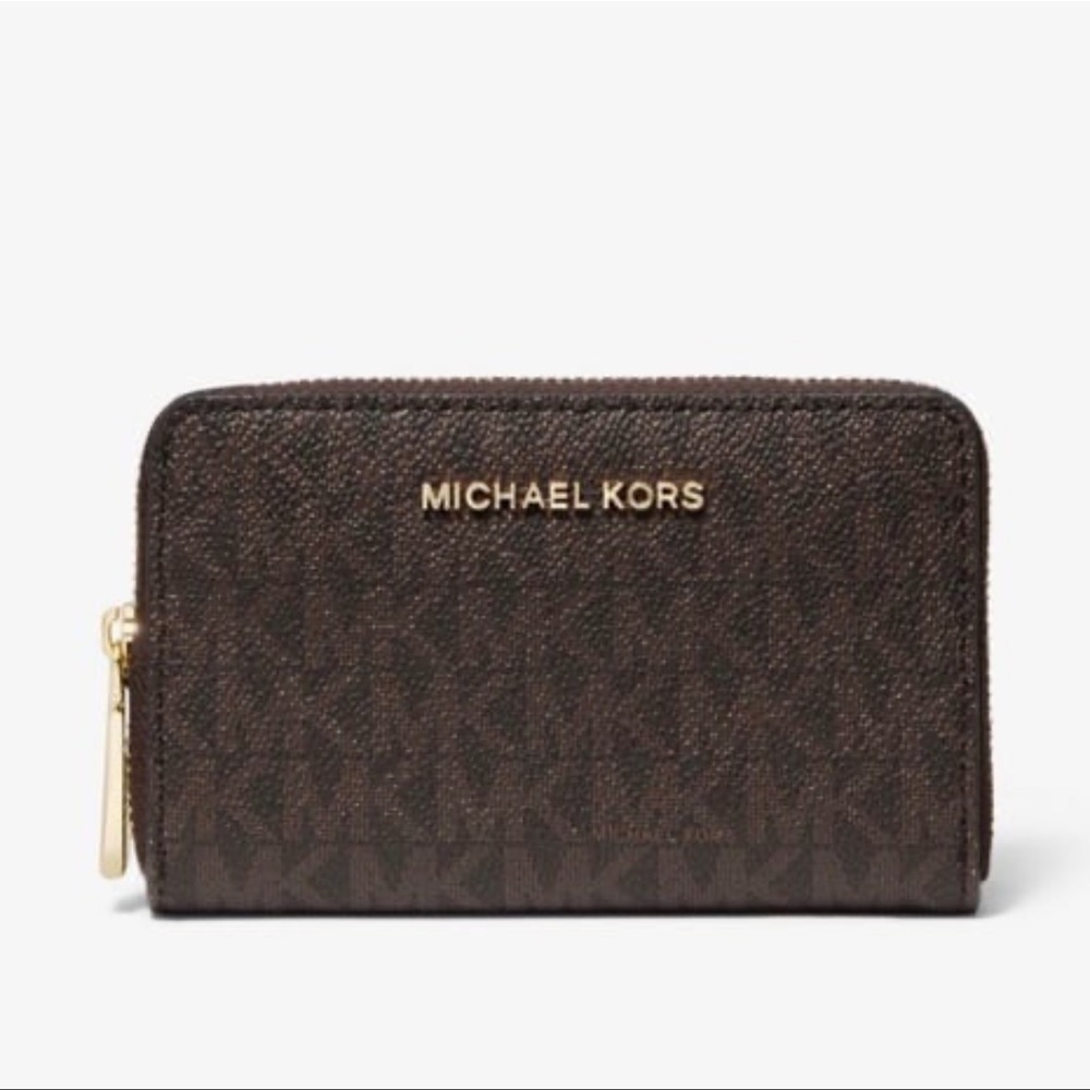 Michael Kors Small Logo and Leather Zip-Around Wallet